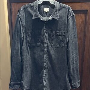 American Eagle Outfitters Charcoal Button-Up Shirt